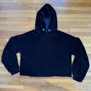 Zara black velvet hoodie